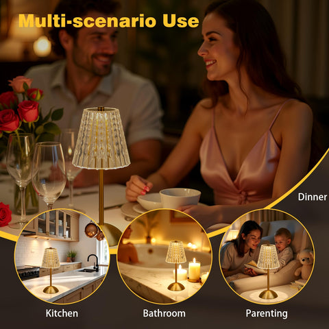 Fsaox crystal lamp base with touch control for effortless color temperature adjustment.