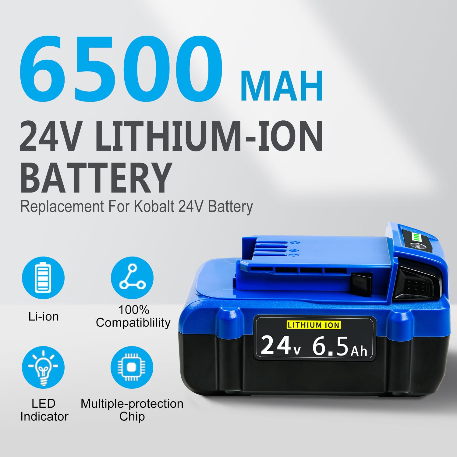 FSKE 6.5Ah battery with BMS protection for Kobalt 24V tools