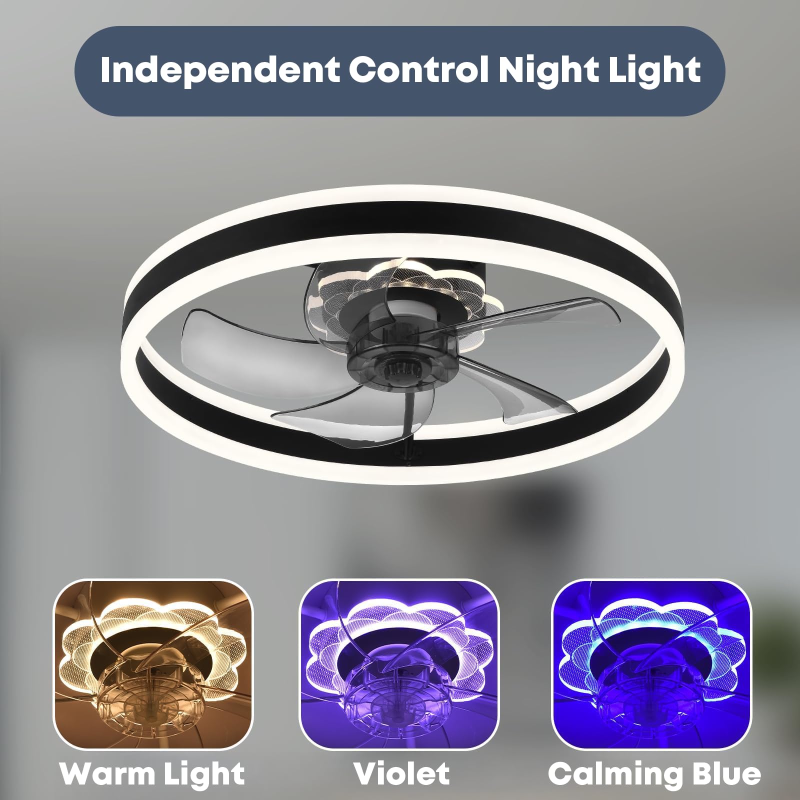 FSZDORJ night-light mode with violet color for relaxing bedroom ambiance