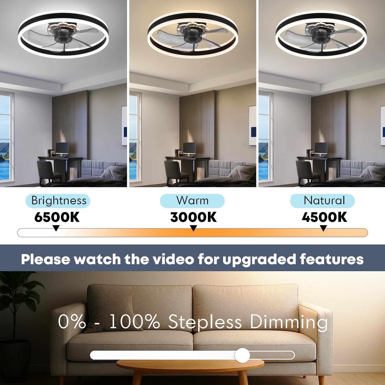 FSZDORJ remote control operation for convenient fan and light adjustments