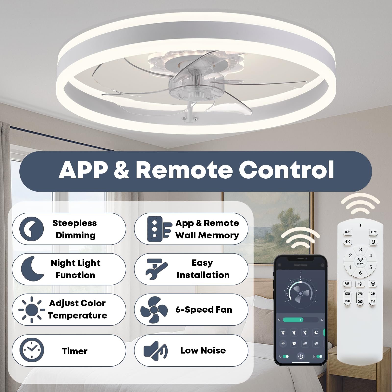 FSZDORJ F105 app and remote control for easy operation.
