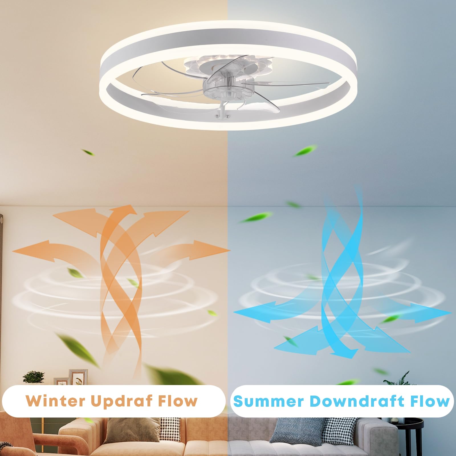 FSZDORJ F105 flush-mount installation for a clean ceiling look.