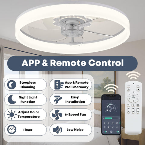 Fszdorj F116 app and remote control for easy fan and light adjustments