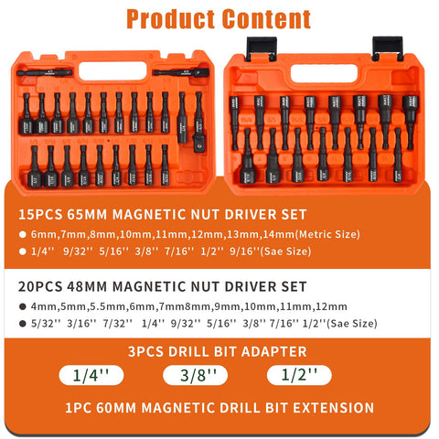 FTIHTRY 48mm magnetic nut drivers deliver reliable grip for quick bolt work.