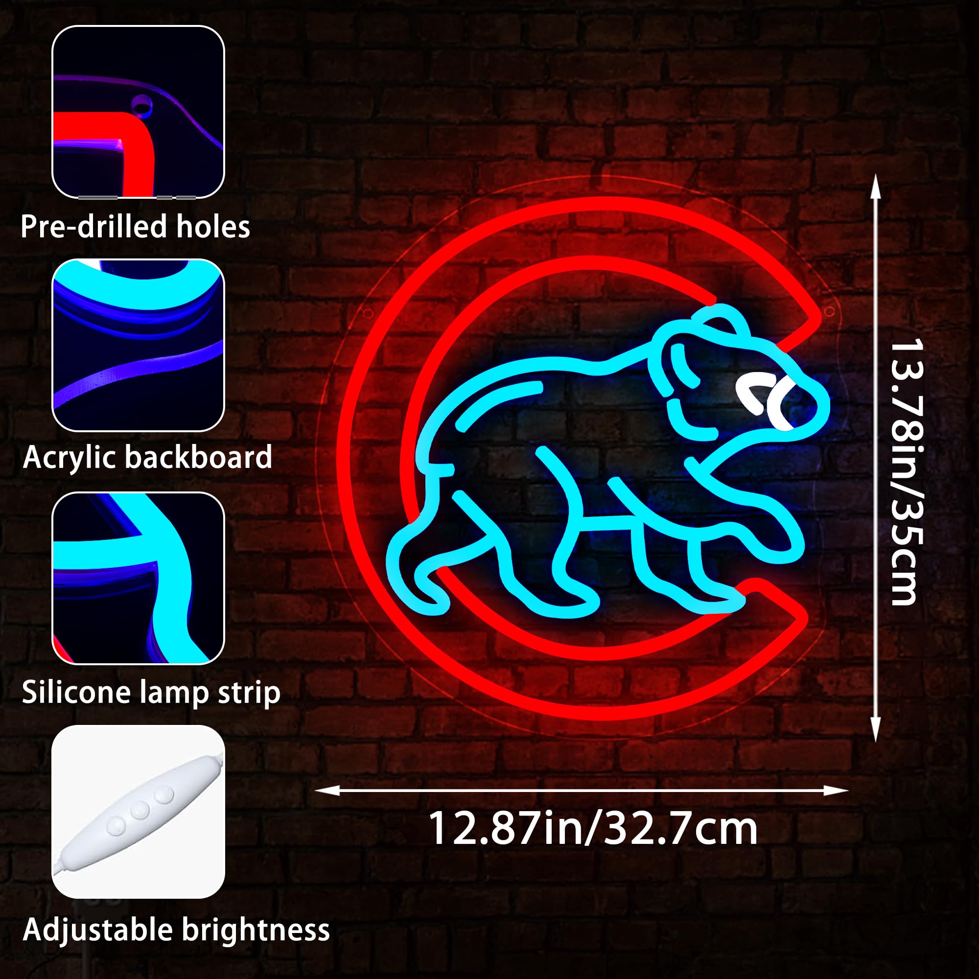 FTMGGDG Baseball Neon Sign USB powered for easy placement