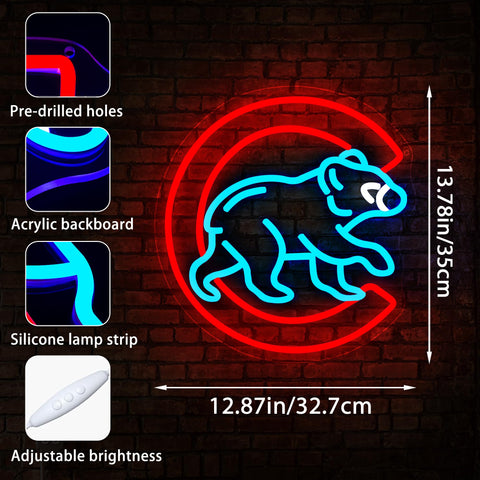 FTMGGDG Baseball Neon Sign USB powered for easy placement
