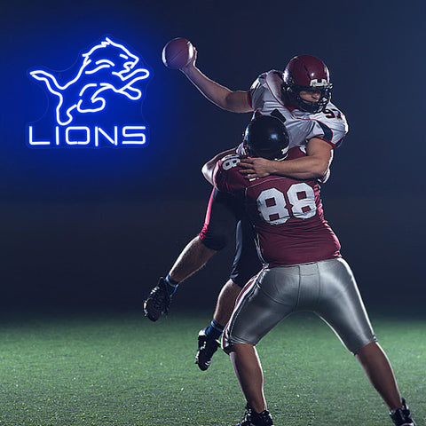 FTMGGGDG football neon sign man cave light adds ambient glow.