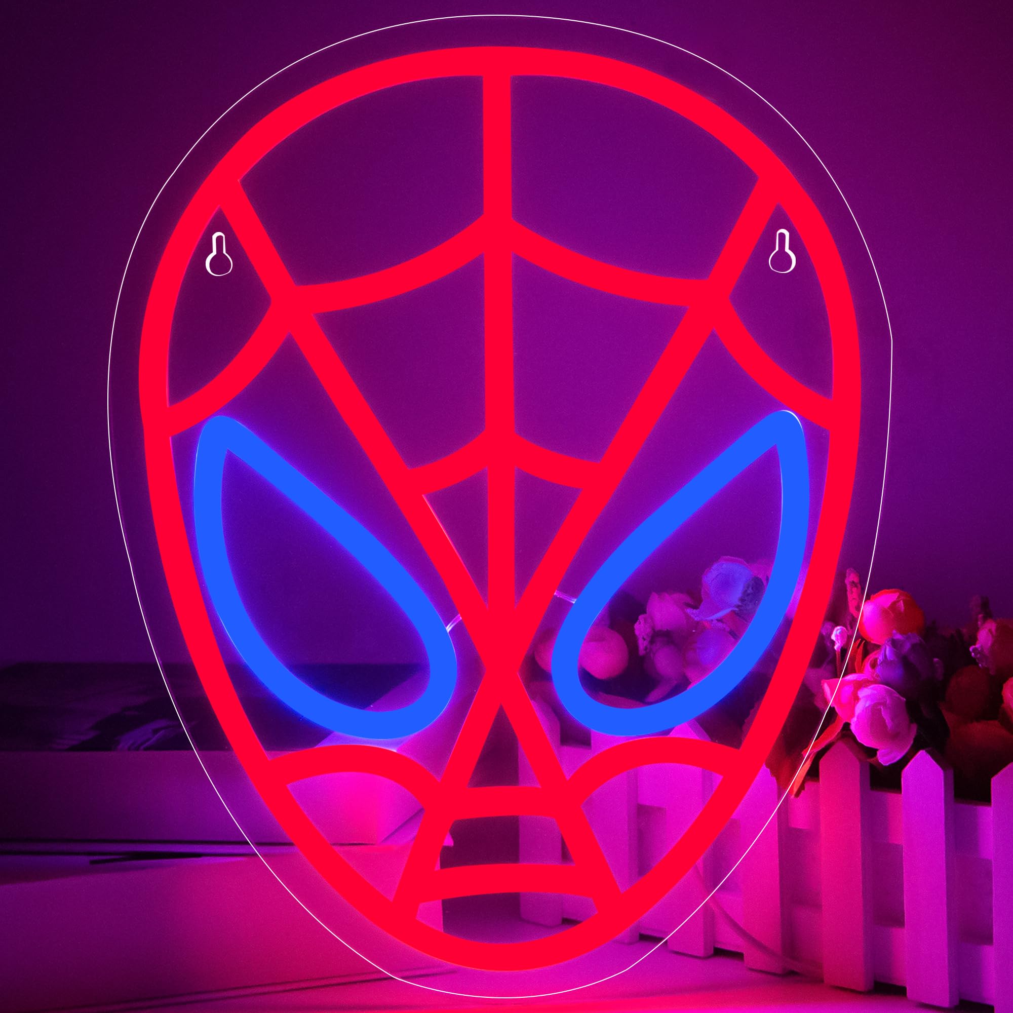 FTMGGDG Spider LED sign lights up game room with safe, durable design.