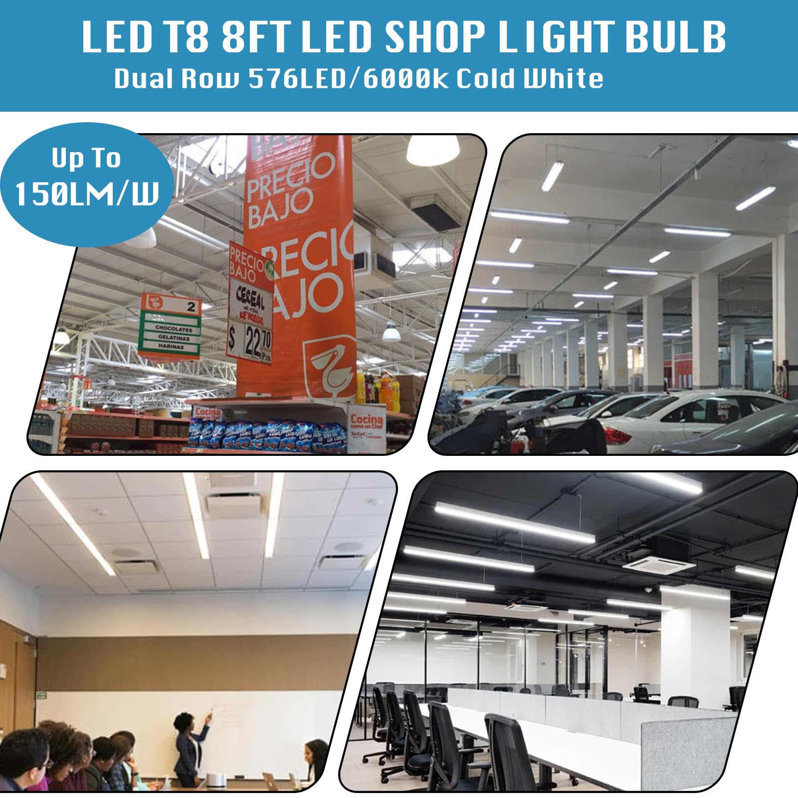 FTUBET linkable T8 setup enables scalable lighting runs.