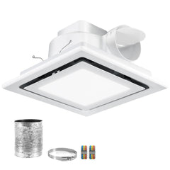 Fuairmee bathroom exhaust fan with light front view for quiet 110 CFM ventilation.