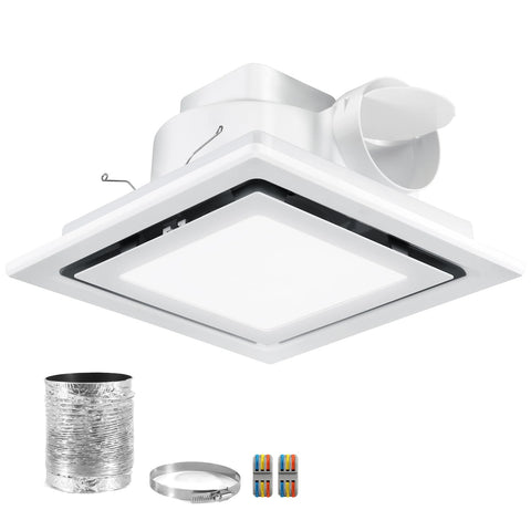 Fuairmee bathroom exhaust fan with light front view for quiet 110 CFM ventilation.