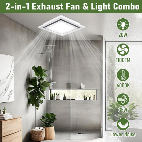 Fuairmee LED light on demonstrating bright, even bathroom illumination.