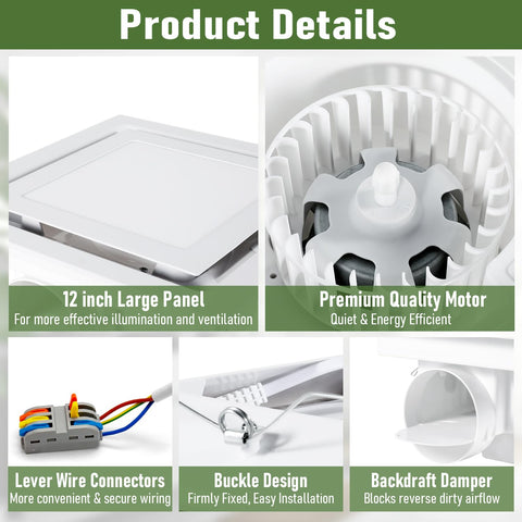 Fuairmee included 4 inch aluminum foil duct for easy installation.