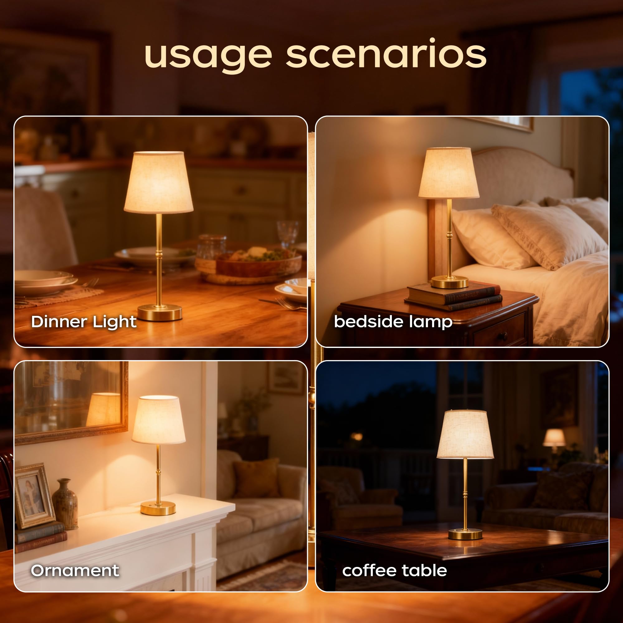 Fuaoddda lamp fabric shade diffuses a soft, cozy glow.