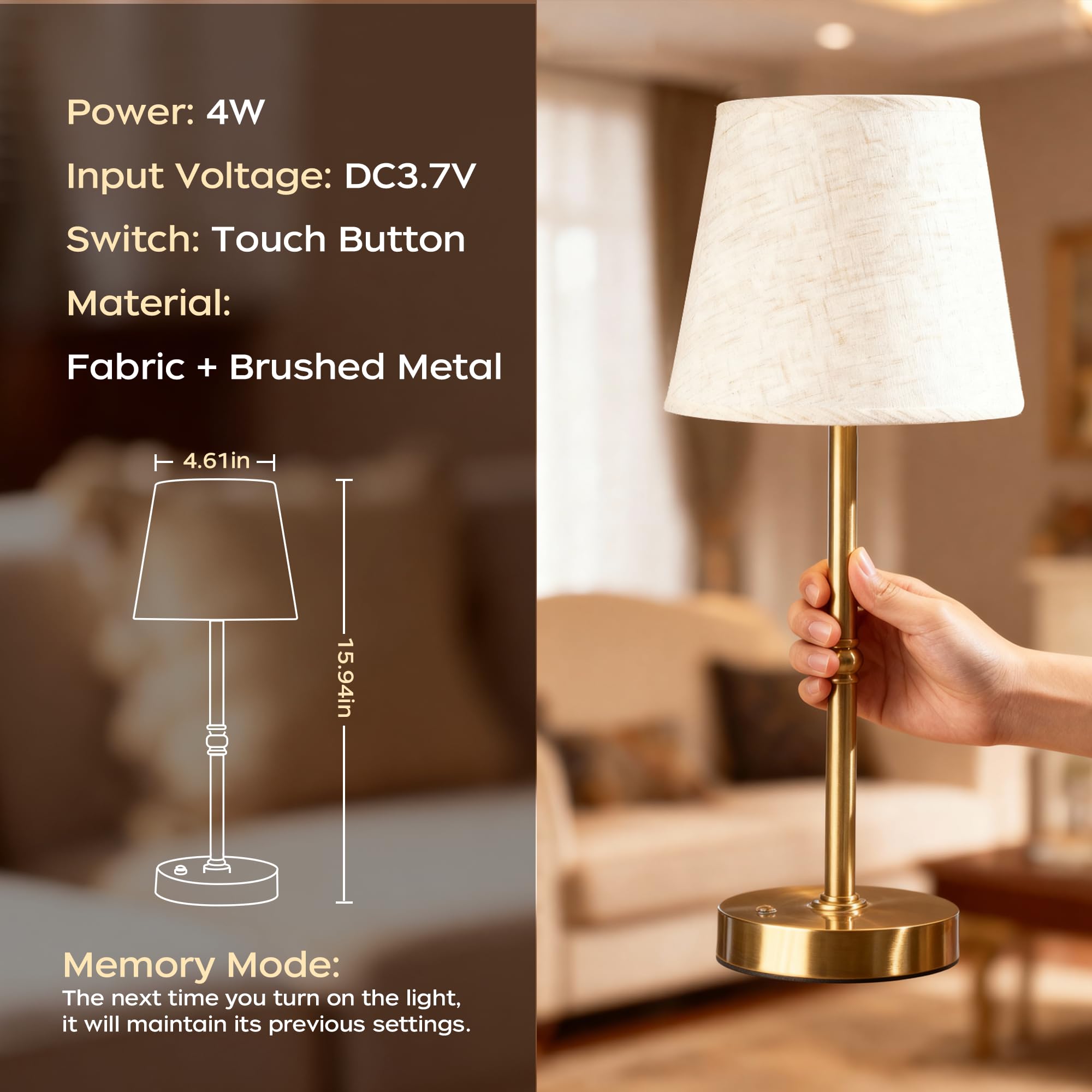 Fuaoddda portable lamp easily moves between rooms or outdoors.