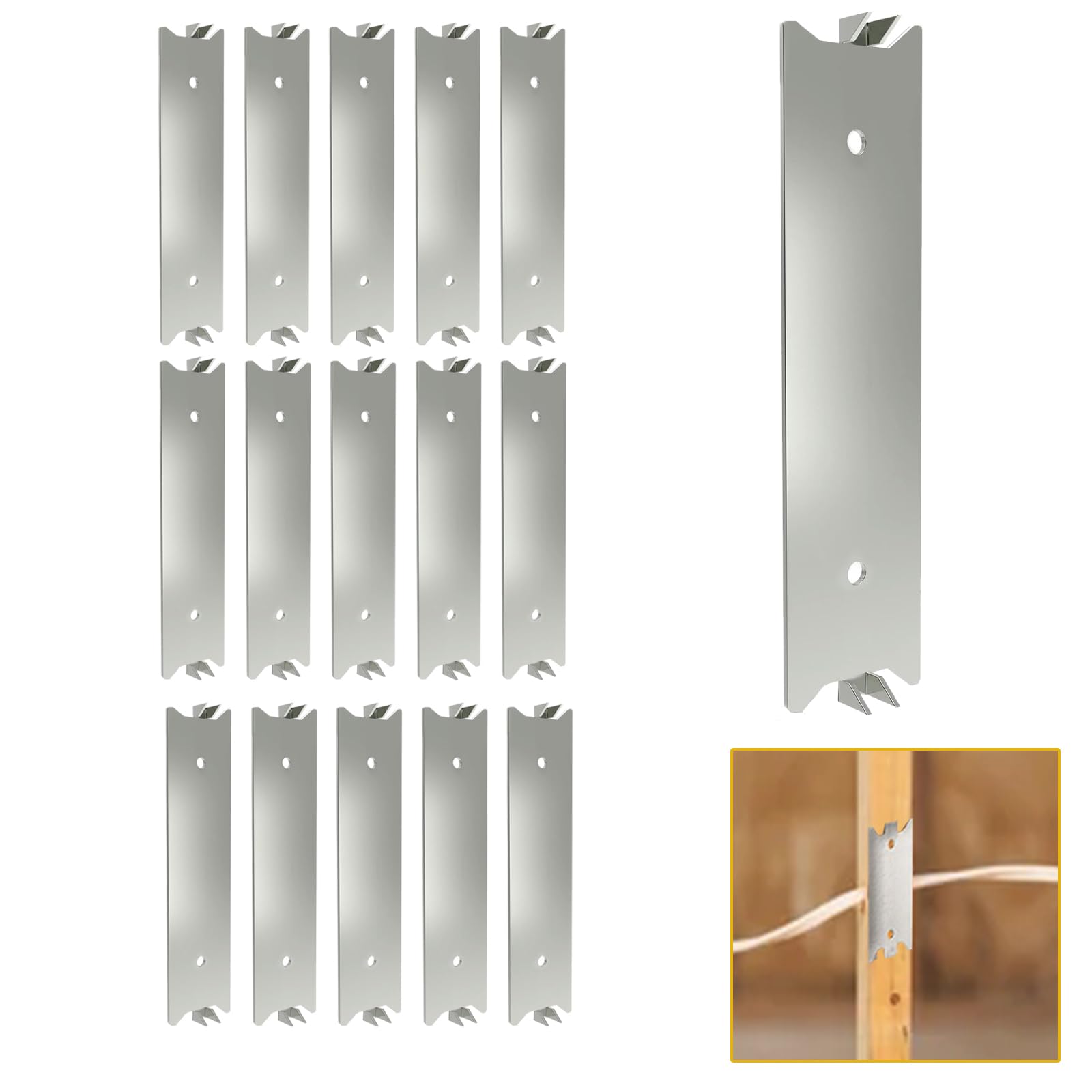 FUBEDY nail plate for wood studs protecting electrical cables.