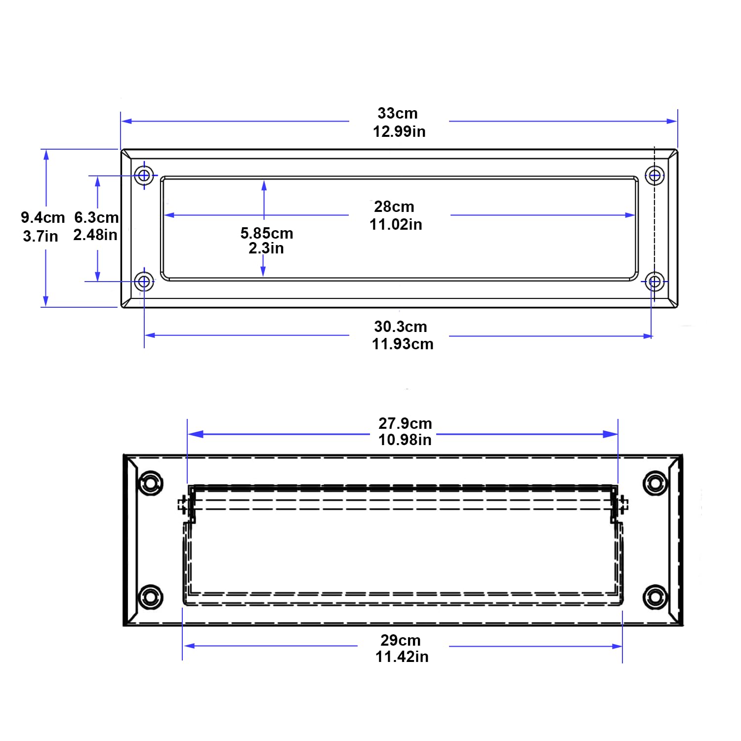 Fudatong interior-frame brass mail slot ensures a clean, professional door finish.