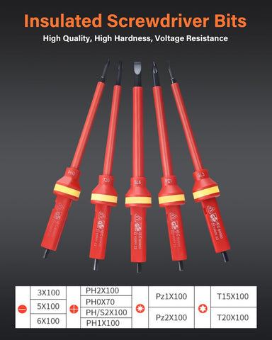 Chrome-vanadium steel tips ensure durability and long service life.