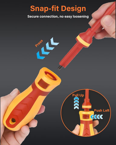 Removable handle design enables quick blade changes in tight spaces.