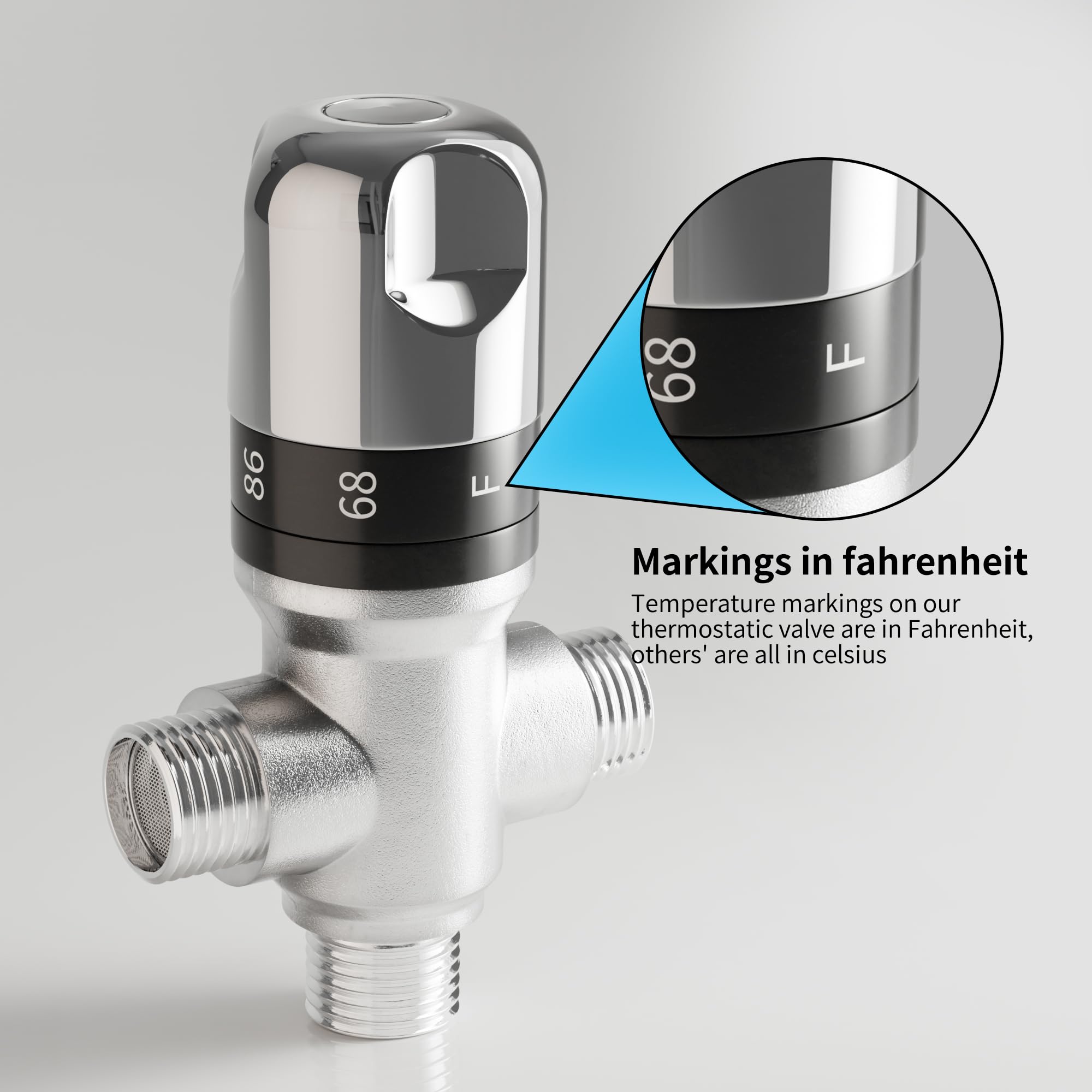 FUGO chrome finish detail adds a modern look to fixtures.