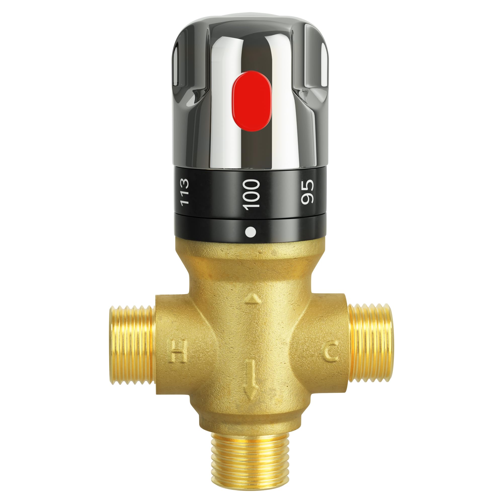 FUGO thermostatic valve front view for stable temperature in showers