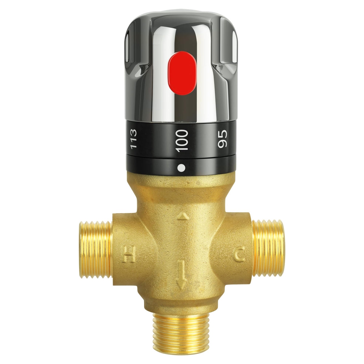 FUGO thermostatic valve front view for stable temperature in showers