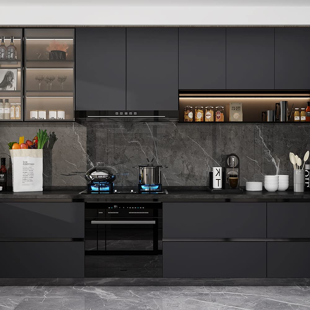 FUKU MON matte black vinyl offers a waterproof, self-adhesive finish for indoor use.