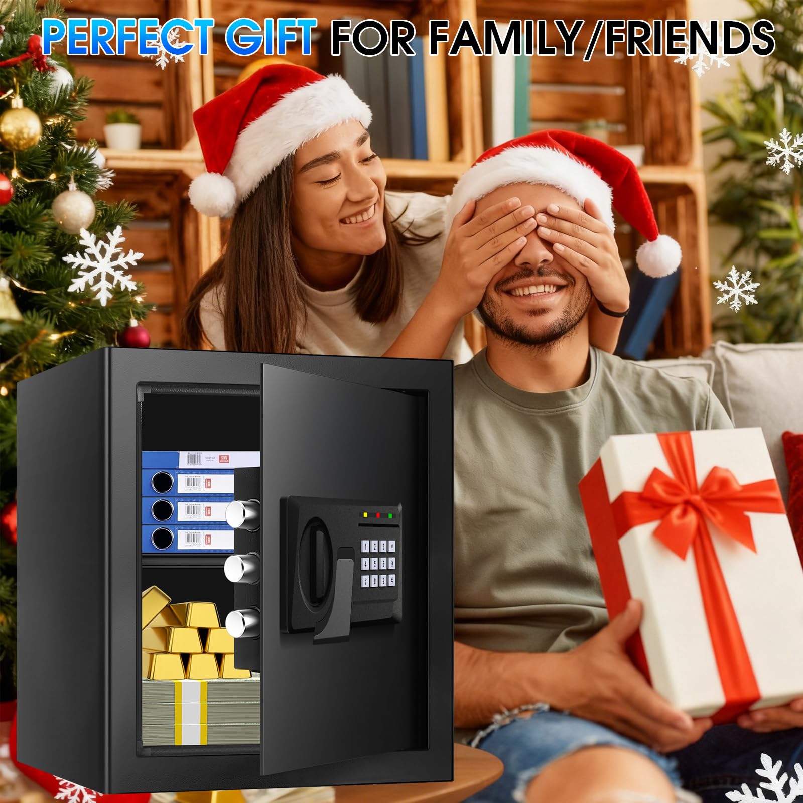 FULCYOVT fireproof safe with digital keypad for quick, secure access.