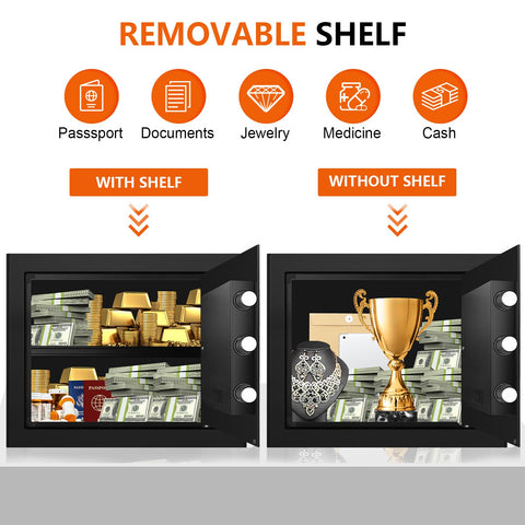 Fulcyovt fireproof safe LED light activates when door opens for visibility