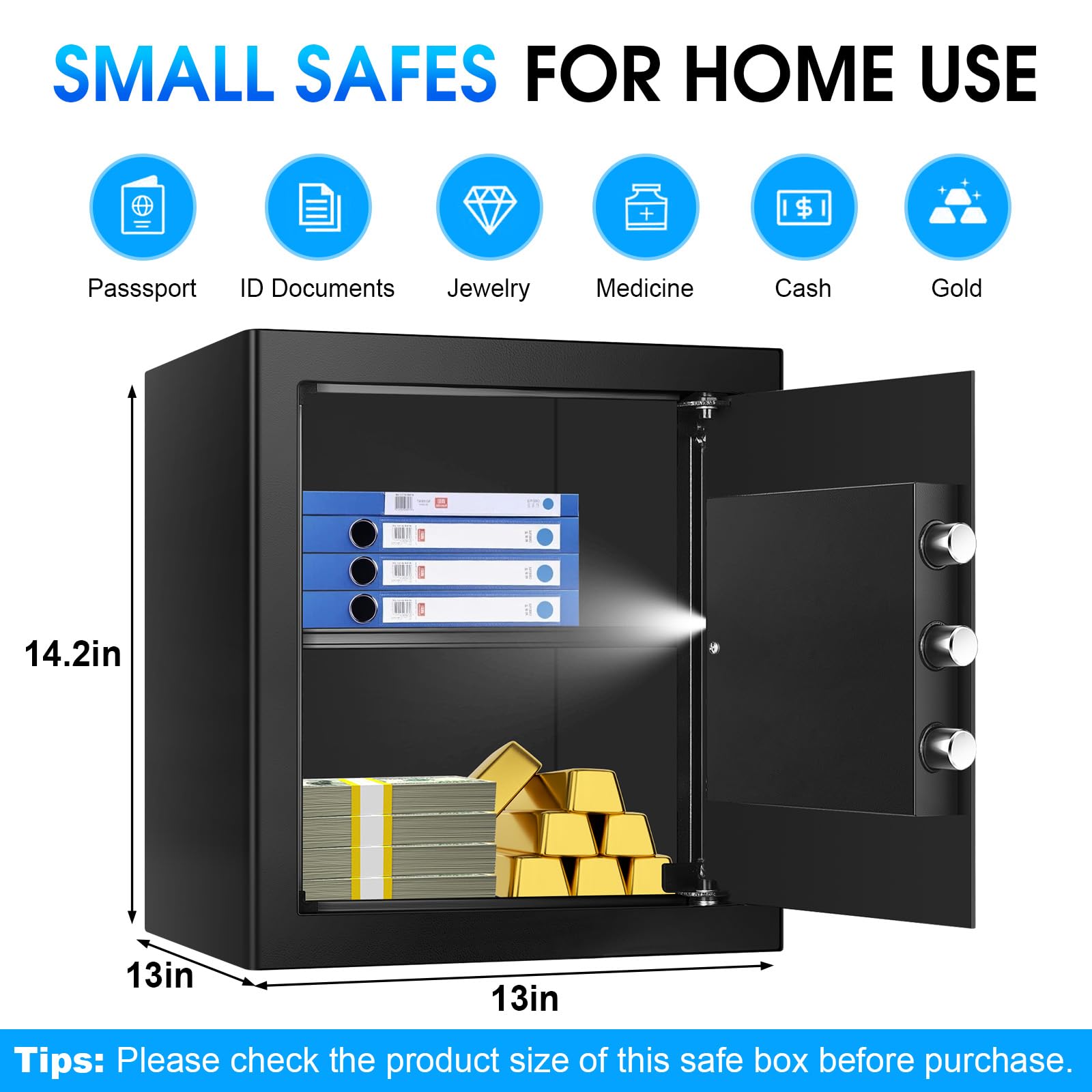 FULCYOVT safe door with sturdy locking bolts for pry-resistant protection.