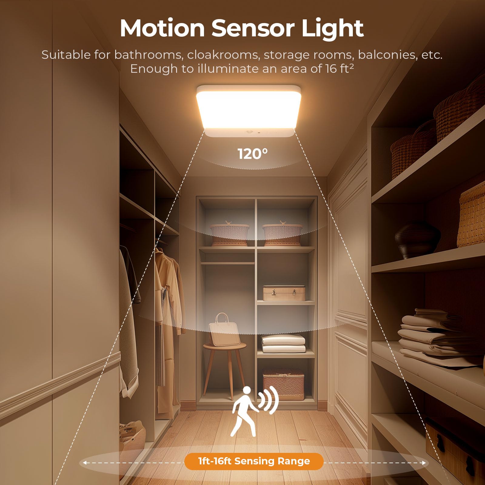 FULEN rechargeable ceiling light with 6000mAh battery for long use.