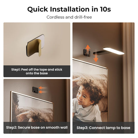 Picture light suitable for artworks, posters, mirrors, and shelves up to 40 inches.