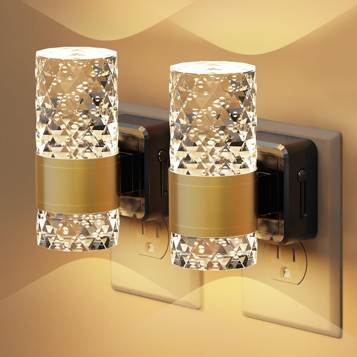 Fuligent LED night light plugged into wall outlet with 3000K glow for safe nighttime navigation.