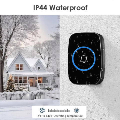 FullHouse IP44 weatherproof button withstands rain for outdoor use.