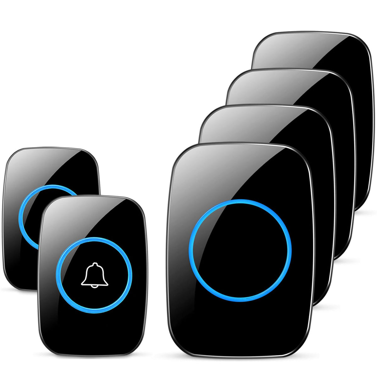 FullHouse wireless doorbell front door push button close-up, quick outdoor installation.
