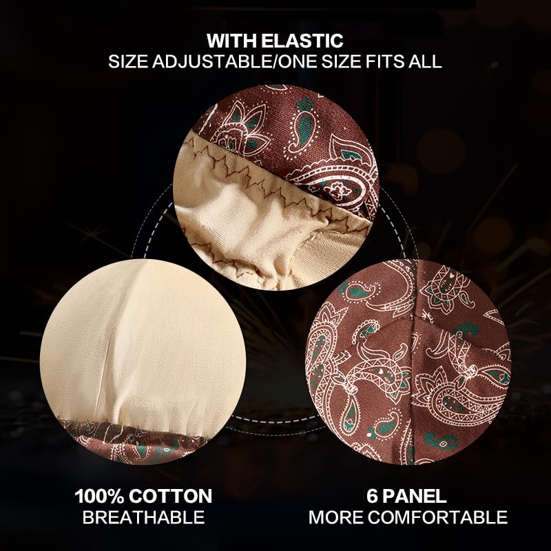 Fullsheild reversible welding cap paisley pattern side view showing dual colors.