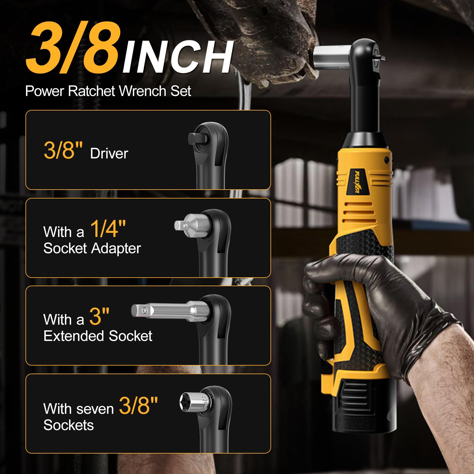 FULLYEA all-in-one wrench set with adapters and extensions ready