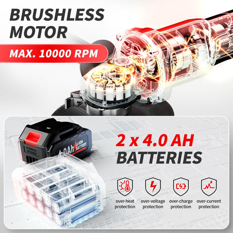 FULLYEA 10,000 RPM high speed setting for efficient material removal.