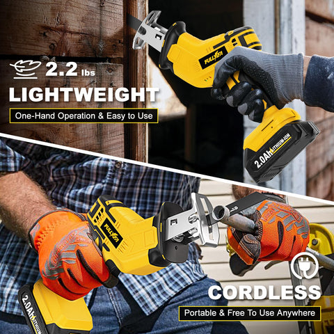 FULLYEA two 2.0Ah batteries extend runtime for demanding jobs.