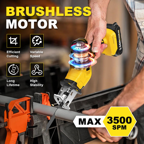 FULLYEA 28mm stroke enables cutting wood, metal, and plastic.