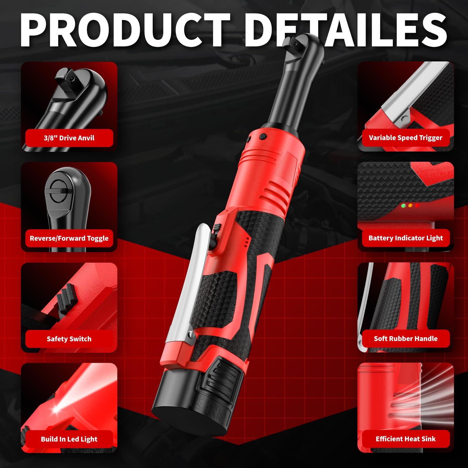 Fullyea ratchet wrench with variable speed for precise control