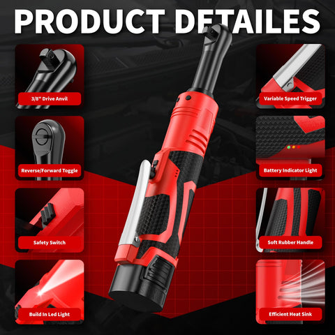 Fullyea ratchet wrench with variable speed for precise control