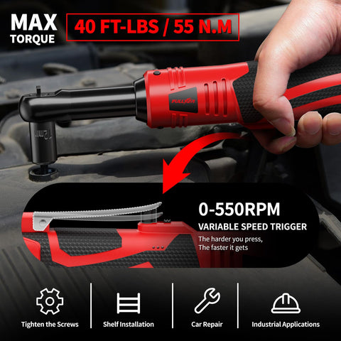 FULLYEA variable speed control enables precise torque for various tasks.