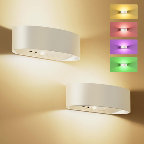 FULNIX motion sensor wall light front view with ambient glow for hallways