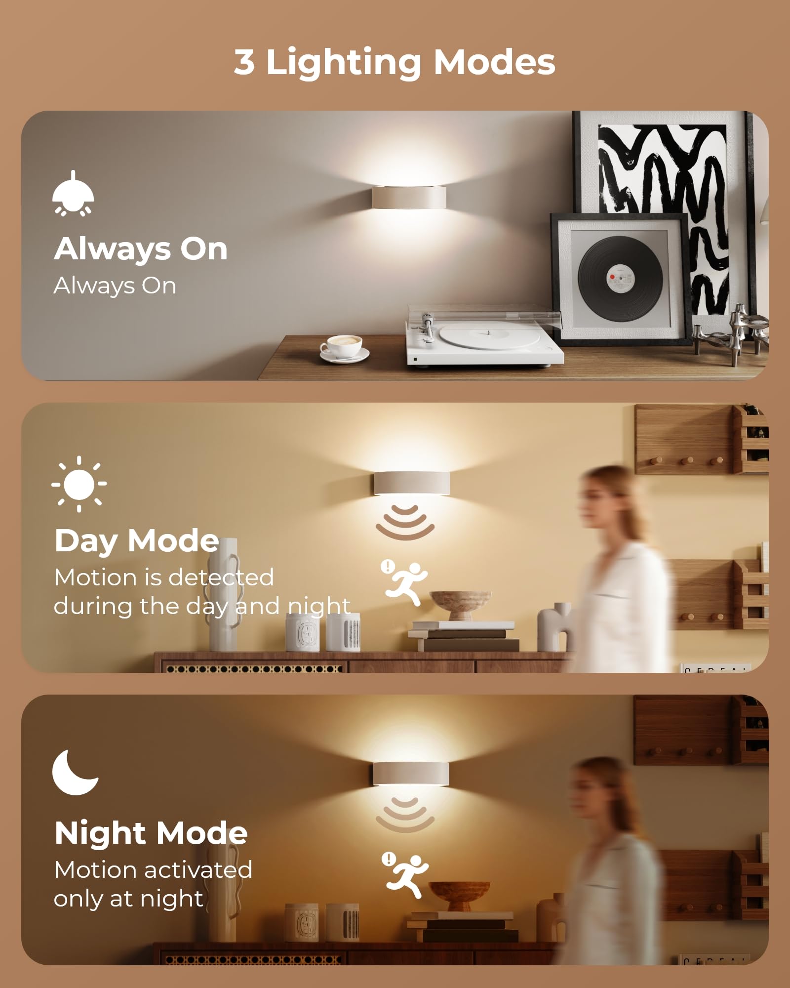 Fulnix wall light offers warm natural and cool whites for ambiance