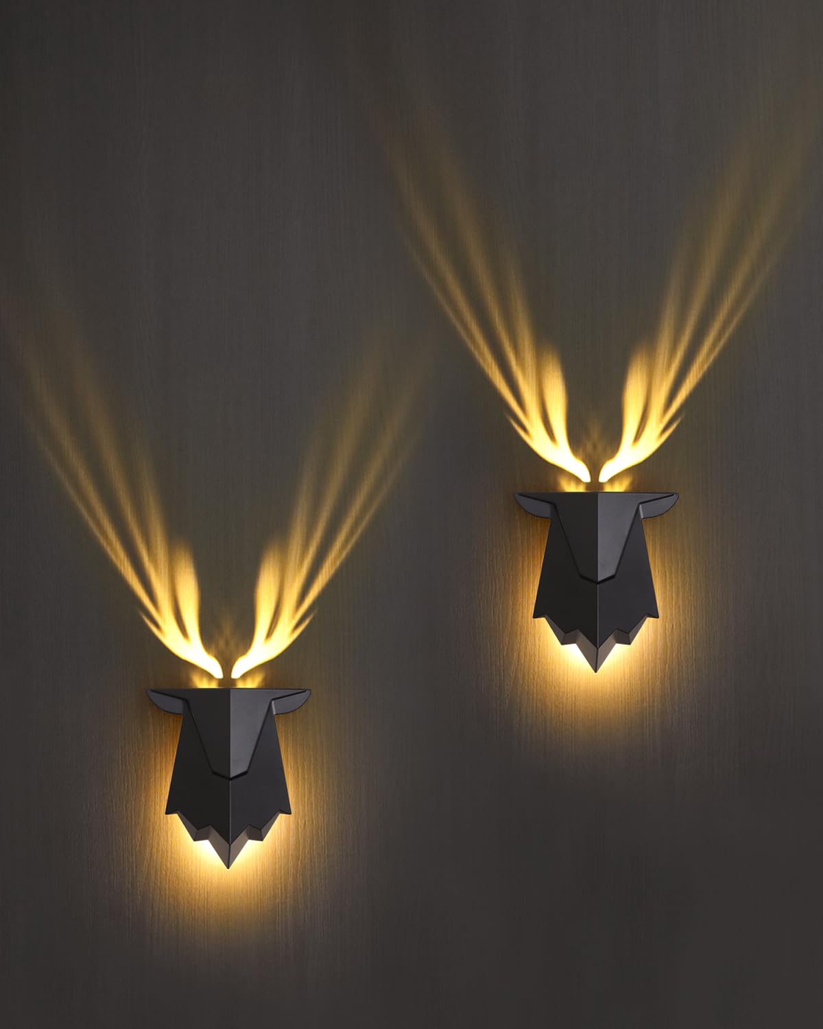 Fuloon Antler Night Light remote control creates cozy bedroom ambiance.