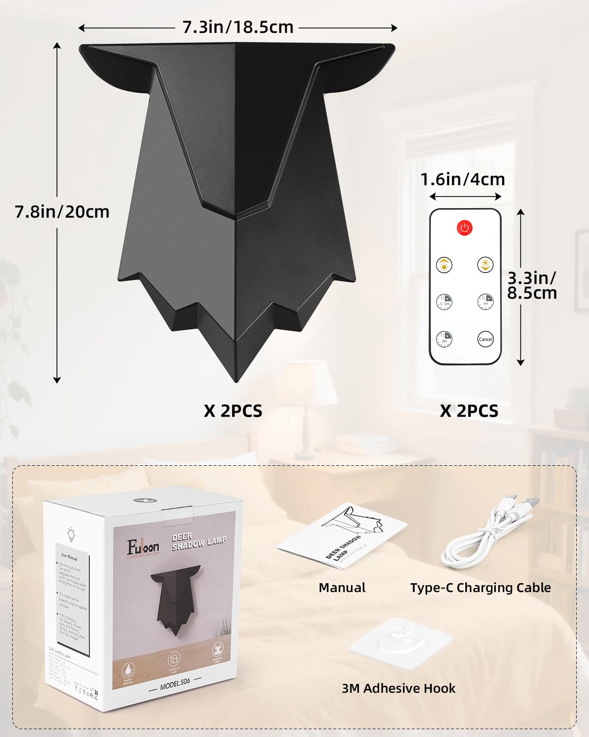 Fuloon Antler Projection Light offers adjustable brightness for bedtime or ambient glow.