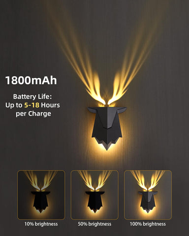 Fuloon Antler Wall Lamp with remote projects warm silhouettes in hallways.