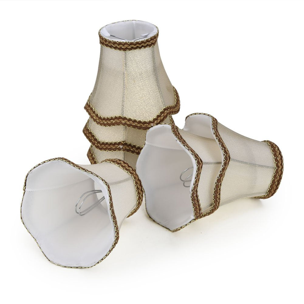 Fuloon clip-on chandelier shade in golden front view for refined ambiance