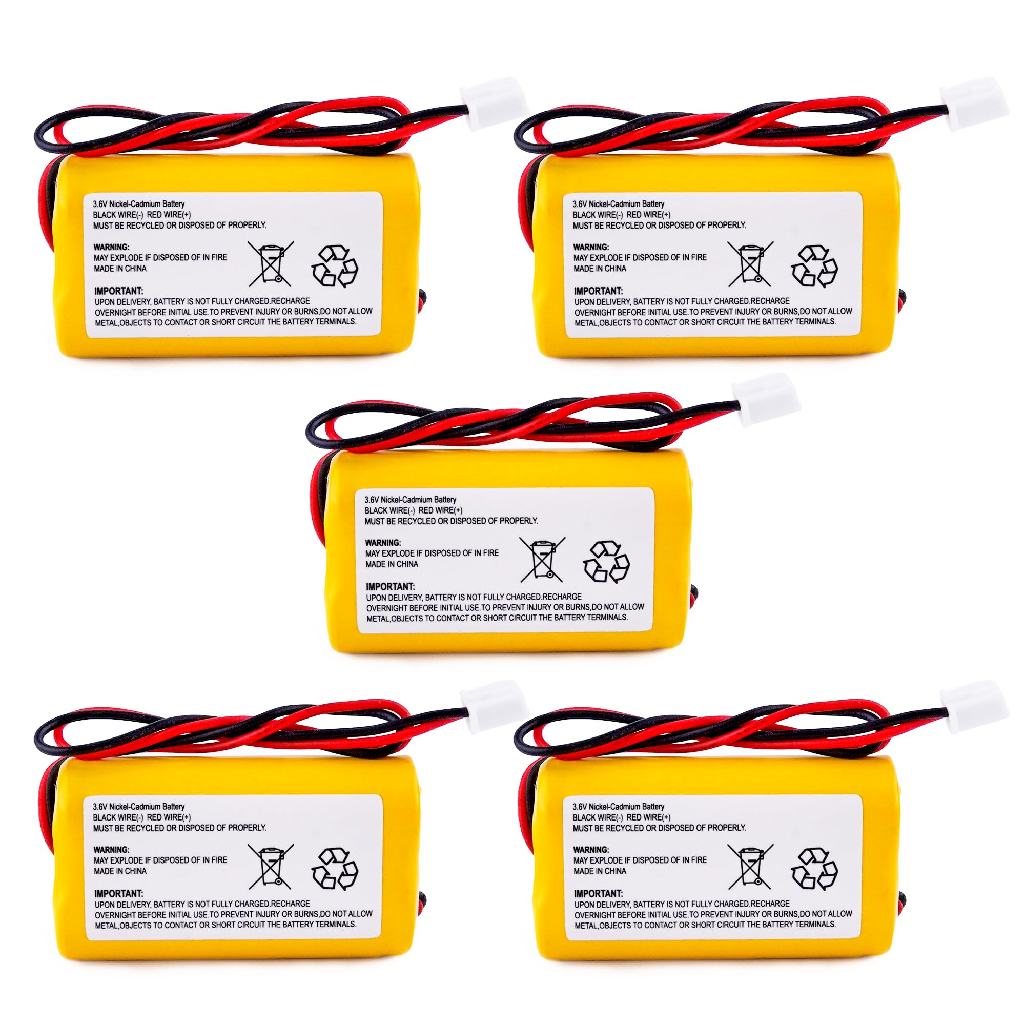 Fulpower 5-pack AA Ni-Cd batteries ready for emergency lighting backup.